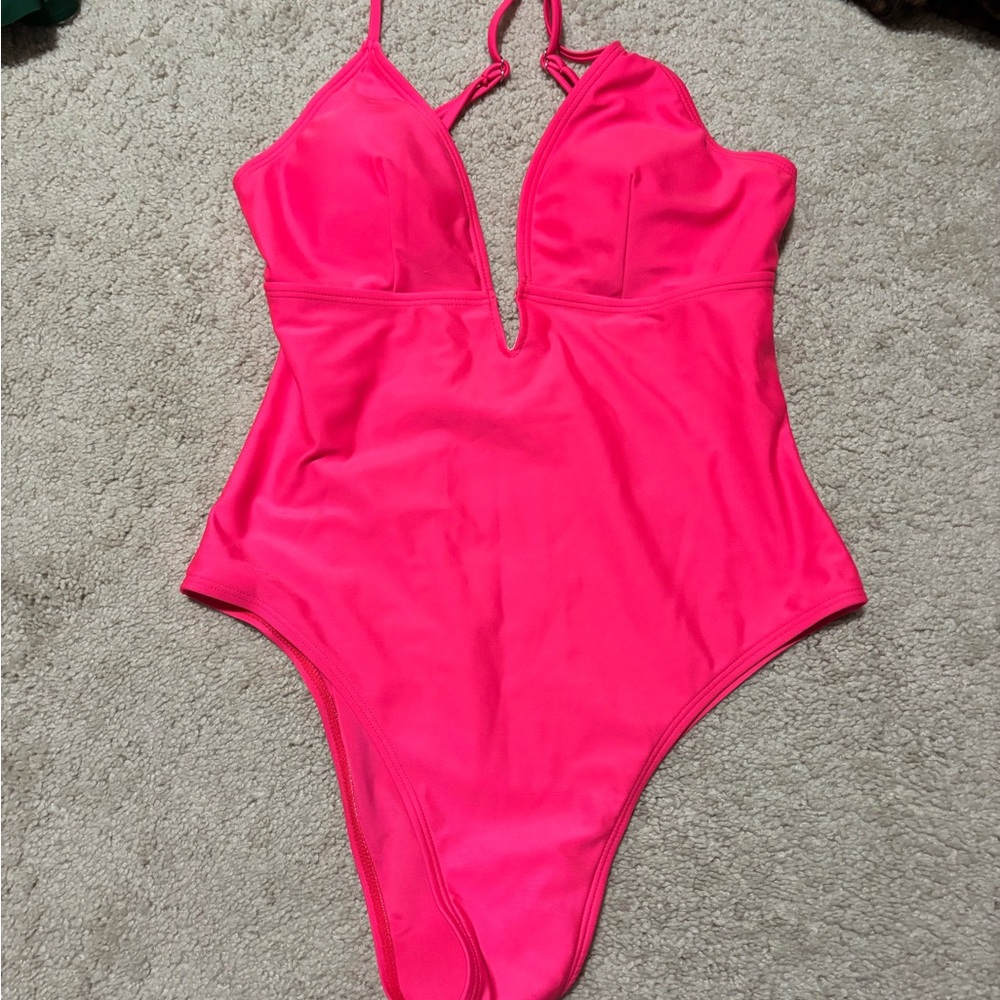 SHEIN Hot Pink One Piece Swimsuit